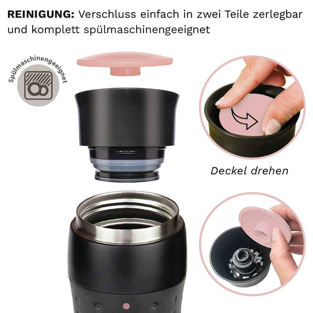 Creano Design Travel Mug 420 ml, Coffee to Go Cup Pink